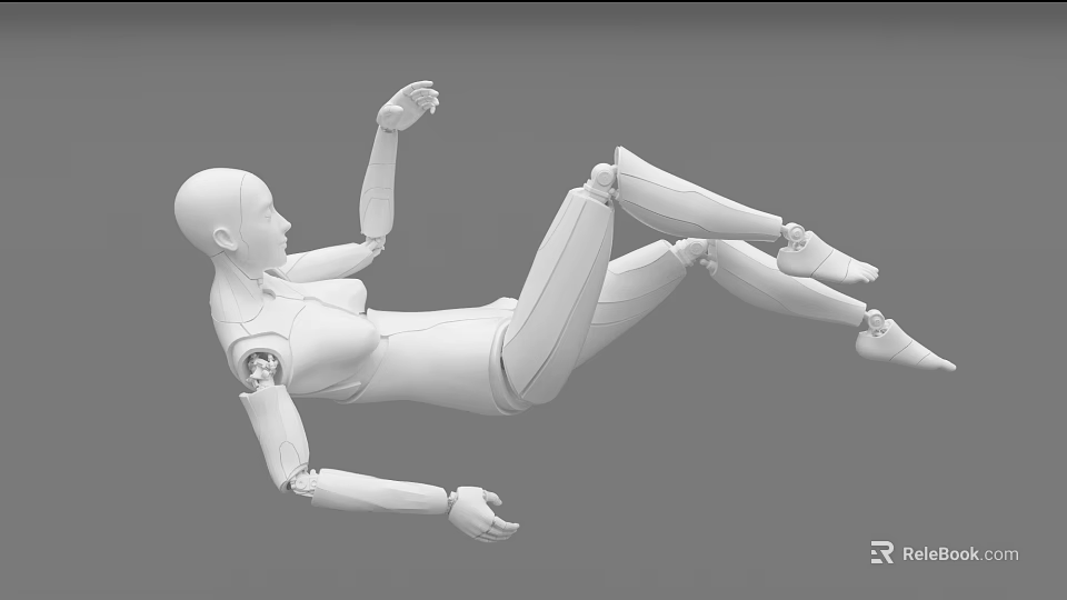 Intelligent Machine Humanoid Robot 3D Model With Mechanical Joints And White Design 3d model 