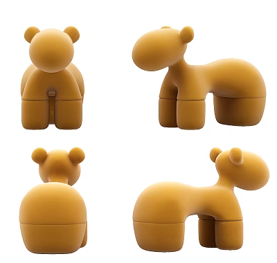 Adorable Yellow Animal Shaped Children's Chair With Cute Ears Design For Kids 3d model Adorable Yellow Animal Shaped Children's Chair With Cute Ears Design For Kids 3d model