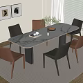 Dining table and chair combination hanging decoration 3d model