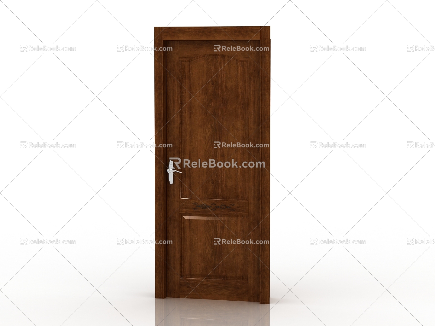 Modern Interior Door Solid Wood Door 3d model