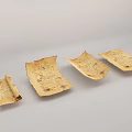 Set of Vintage Decorative Paper Scrolls With Intricate Patterns Rolled And Unfolded
