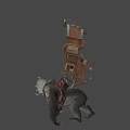Game Movie Fantasy Creature Character Carrying Back Mounted Complex Architecture