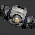Mechanical Robot Character With Silver Orange Armor And Futuristic Sci fi Design