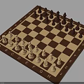 Classic Chessboard With Brown And White Squares Alphabet Number Markings And Black White Chess Pieces