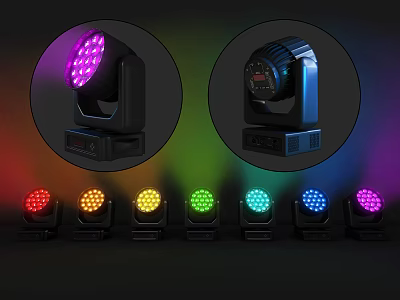 RGB LED Downlights And Spotlights With Colorful Lighting For Modern Decoration 3d model