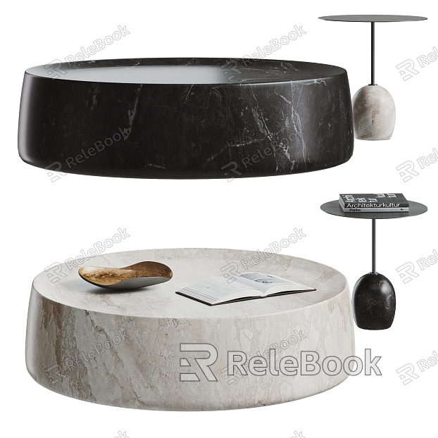 Cream wind coffee table combination child and mother coffee table side table stone stone model