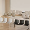Modern Waiting Room Chairs In White Gray Black With Metal Frames And Wooden Floor