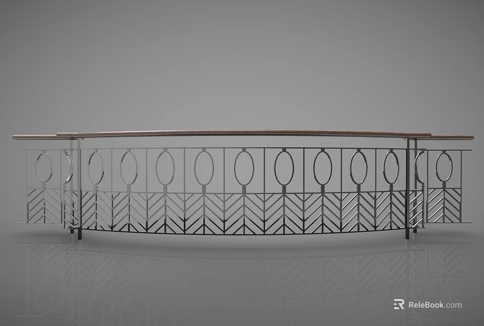 Iron Art Fence With Circular Patterns And Arrow Shaped Designs For Outdoor Decoration 3d model 