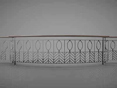 Iron Art Fence With Circular Patterns And Arrow Shaped Designs For Outdoor Decoration 3d model