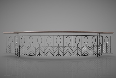 Modern Guardrail Railing 3d model