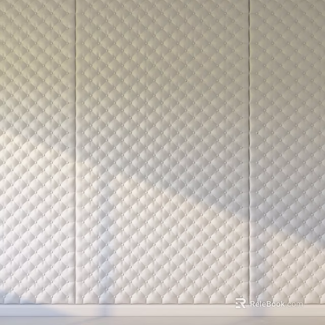 Soft Upholstered Wall Panels With Diamond Pattern Light Color Decorative Texture Home Interior 3d model 