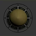 Green Military Guided Missile With Golden Tip And Cylindrical Body On Gray Display Background