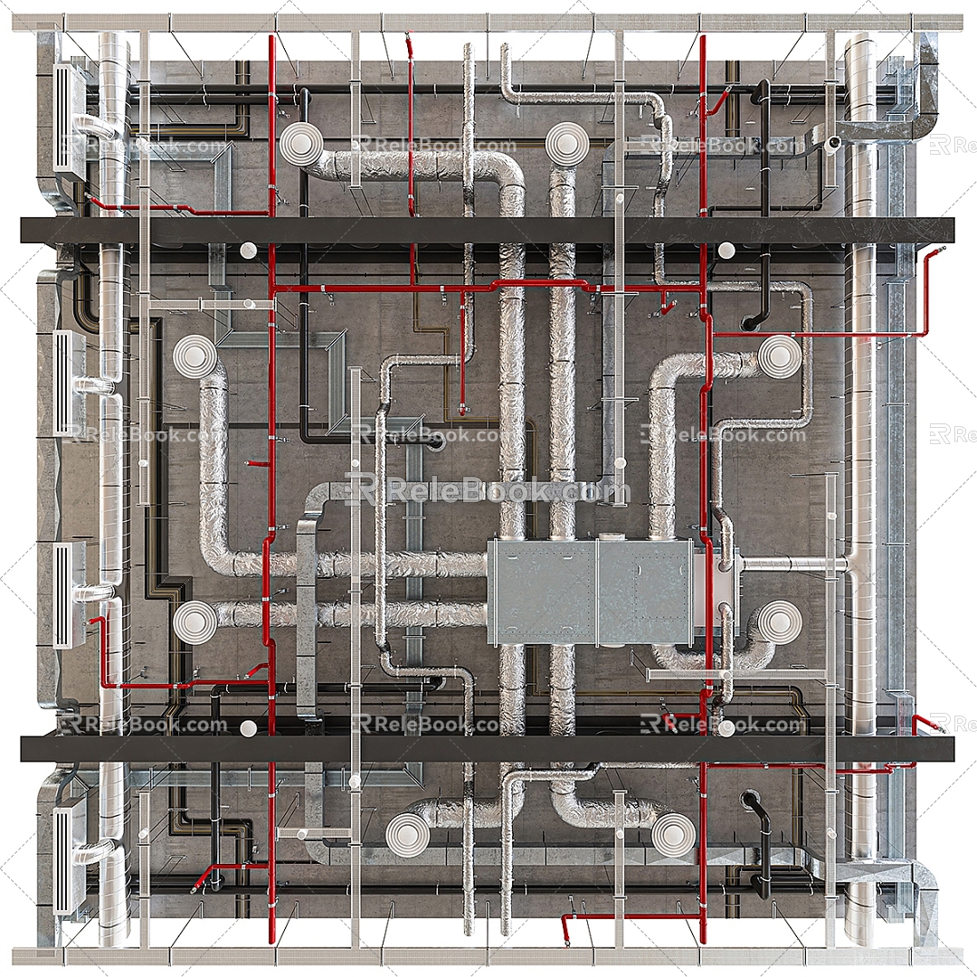 Modern ceiling fire fighting equipment 3d model