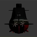 Modern Submarine Watercraft With Black And Red Exterior And Streamlined Shape