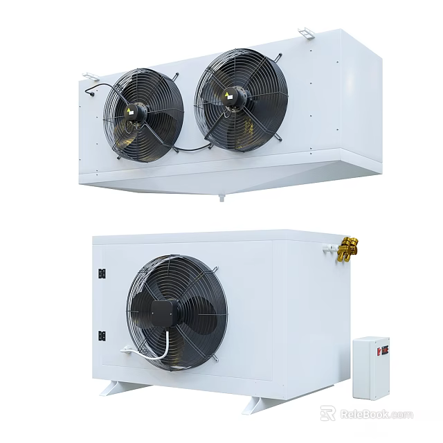 Household Refrigeration Appliance With Dual Fans And Condenser Cooling System 3d model 