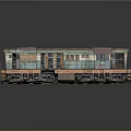 Vintage Train Car With Rustic Colorful Exterior And Old Metal Windows