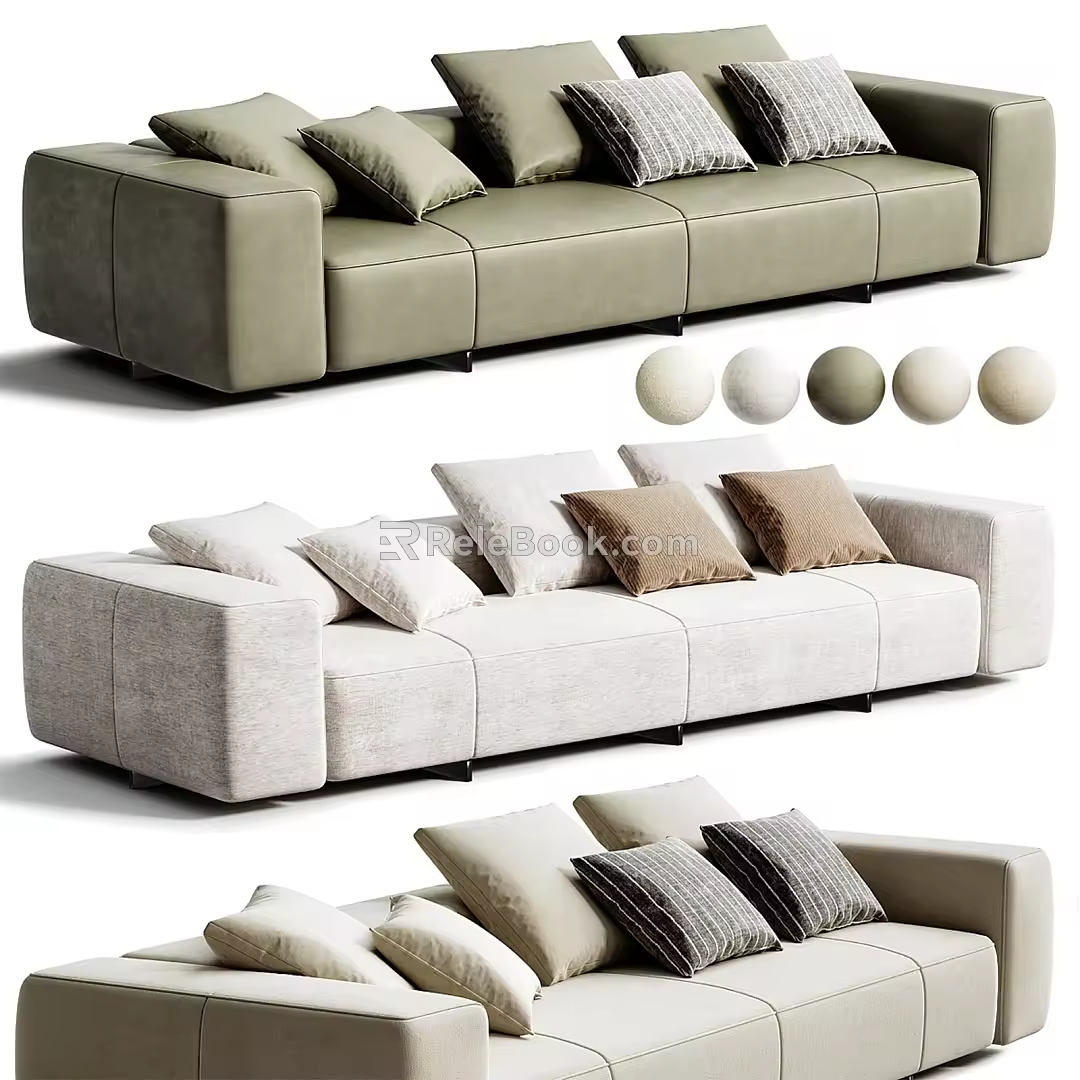 Minotti modern multiplayer sofa 3d model