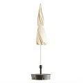 Beige Outdoor Patio Umbrella With Sturdy Frame And Collapsible Design