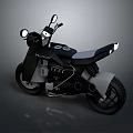 Modern Heron Motorcycle With Black And Gray Sleek Body Leather Seat And Headlights