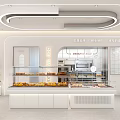 Modern Bakery Specialty Store With Fresh Bread Pastries And Glass Display Counters