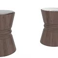Elegant Walnut Wooden Side Table With Curved Design And Detailed Craftsmanship