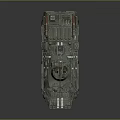 Green Wheeled Military Tank With Mounted Machine Gun Radio Antenna And Metallic Surface