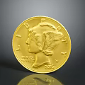 Exquisite Gold Coin Sculpture Engraved With Liberty Head And Inscriptions 2016