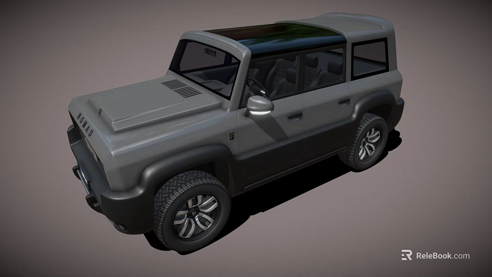 Gray Off Road SUV With Black Roof And Rugged Design Large Tires 3d model 