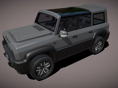 Gray Off Road SUV With Black Roof And Rugged Design Large Tires 3d model