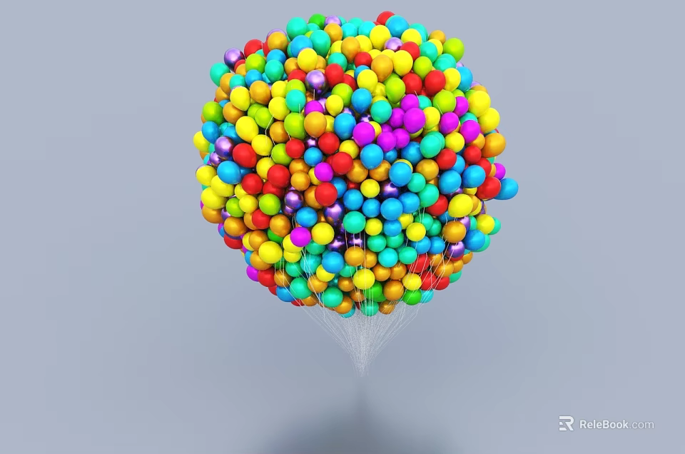 Spherical Inflatable Model Composed Of Many Colorful Balloons With Vibrant Multicolored Design 3d model 