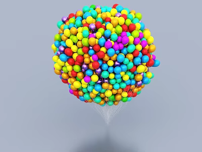Spherical Inflatable Model Composed Of Many Colorful Balloons With Vibrant Multicolored Design 3d model