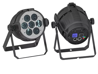 Black LED Floor Lamp with Multiple Light Beads and Control Panel for Stage Lighting 3d model