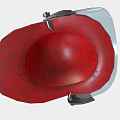 Red Firefighter Helmet With Transparent Visor And Yellow Accent Safety Gear