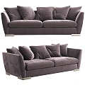 Modern Double Sofa Simple Double Sofa Fabric Double Sofa Pillow 3d model