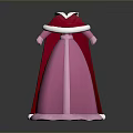 Man Wearing Pink Long Dress With Red Cape And White Collar Design