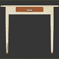 Simple Furniture Table With Orange Top White Legs And Single Drawer