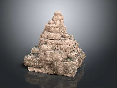 3D Rock Pile Model Natural Stone Stacked Structure Rough Textured Surface 3d model