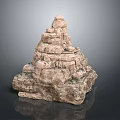 3D Rock Pile Model Natural Stone Stacked Structure Rough Textured Surface 3d model