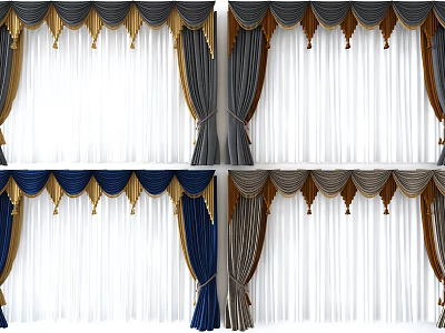 European-style curtains 3d model European-style curtains 3d model