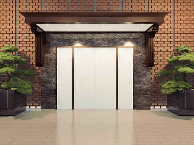 Modern Entrance Hotel Club Entrance 3d model