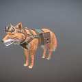 Game Movie Character Orange Fox Wearing Goggles Harness And Backpack