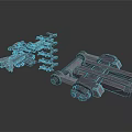 Aerospace Mechanical Components For Spacecraft With Metal Structure And Connection Points