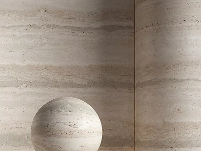 Modern Decorative Spherical Component With Striped Marble Texture For Interior Wall Design 3d model