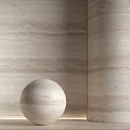 Modern Decorative Spherical Component With Striped Marble Texture For Interior Wall Design 3d model