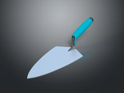 Practical Kitchen Utensil Blue Handle White Blade Spatula For Mixing Spreading Food Ingredients 3d model
