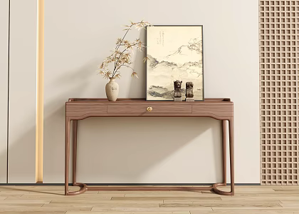 New Chinese style porch end view table porch end view table end view bar case 3d model
