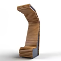 Modern Curved Wooden Leisure Chair With Natural Wood Slats And Ergonomic Design