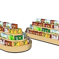 Showcase Shelf Display Stack Head Bulk Stack Head Promotion Display Rack Promotion Stack Head Supermarket Shelf Snack Stack Scene Stack 3d model