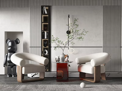 Modern leisure sofa combination leisure chair side combination 3d model