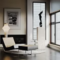Modern Leisure Chair In Stylish Living Room With Side Table Large Window And Minimalist Decor